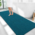 OLANLY Thick Bathroom Runner Rugs 59x24, Extra Soft Absorbent Chenille Bath Rugs, Rubber Backing, Machine Wash Dry, Long Bath Mats for Bathroom, Tub and Shower, Home Decor Accessories, Peacock Blue