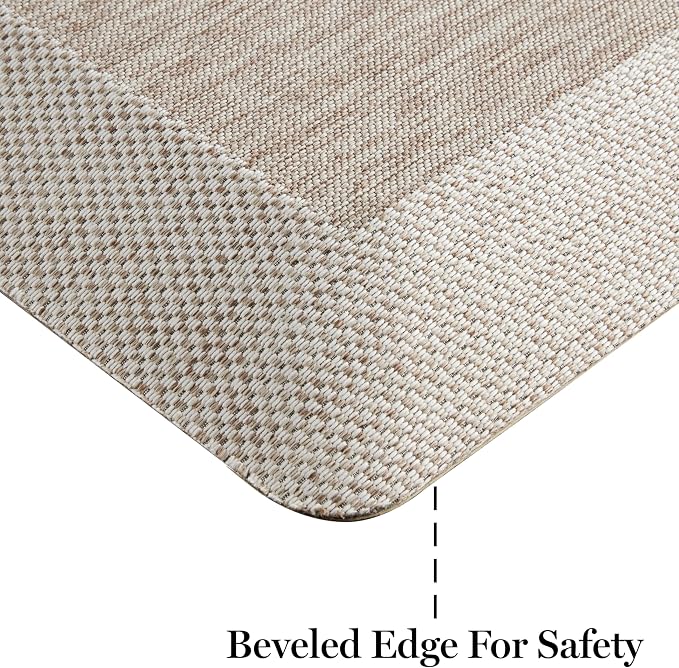 MARTHA STEWART Mira Modern Heathered Anti-Fatigue Air-Infused Kitchen Mat, Coffee Brown, 19.6"x32"