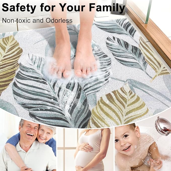 Non Slip Shower Mats for Inside Shower, 16x24 Inch Soft PVC Loofah Shower Mat, Foot Scrubber Anti-Slip Shower Mat,Quick Drying Shower Stall Mats for Wet Areas, Bathroom, Home, Hotel