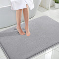 OLANLY Thick Memory Foam Large Bathroom Rugs 47x32, Extra Soft Absorbent Bath Rugs, Quick Dry Bath Mats, Non-Slip, Machine Washable Carpet for Bathroom, Tub and Shower, Home Decor Accessories, Grey