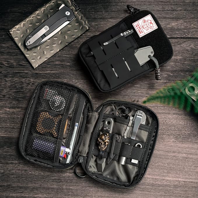 TACTICAL GEEK Block E2.0 EDC Compact Waist Pocket Pouch, Multi-Purpose Molle EDC Pouch Gadget Organizer, Multi-Purpose Molle Tool Pouch for Multitools, Nylon Daily Utility Tool Organizer Bag Black
