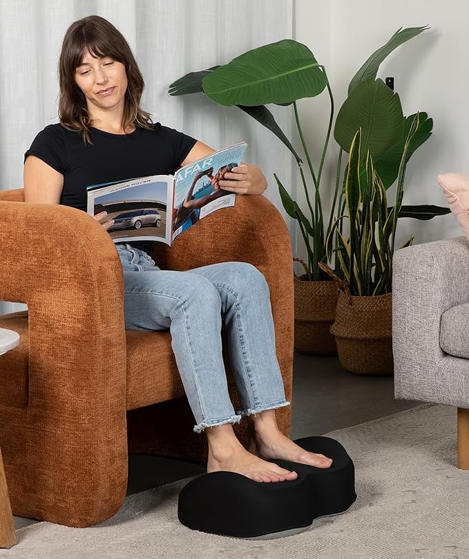 Everlasting Comfort Foot Rest for Under Desk at Work - Memory Foam Office Foot Stool & Under Desk Footrest Leg Elevation Pillow for Gaming & Home Office, Supports Posture