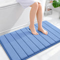 OLANLY Memory Foam Bath Mat 40x24, Super Soft Absorbent Bathroom Rugs, Quick Dry, Machine Washable Shower Floor Rugs, Bathmat Carpet, Bathroom Home Decor Accessories, Cornflower Blue