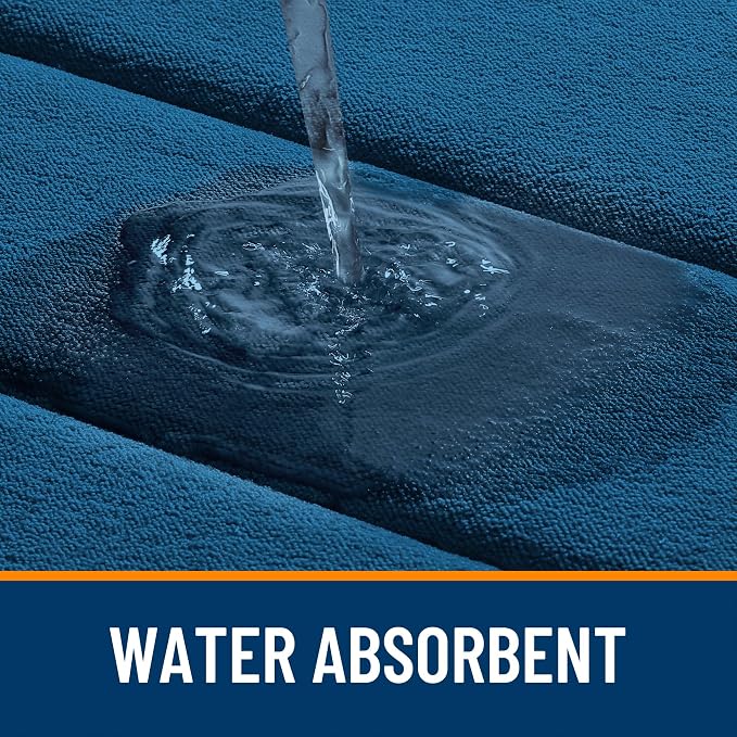 OLANLY Memory Foam Bath Mat 24x16, Super Soft Absorbent Bathroom Rugs, Quick Dry, Machine Washable Shower Floor Rugs, Bathmat Carpet, Bathroom Home Decor Accessories, Navy Blue