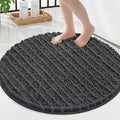 Smiry Bathroom Rugs Mat Round 24x24, Soft Absorbent Chenille Bath Rugs, Non Slip Rubber Backing Machine Washable Quick Dry Bath Mats for Bathroom Floor, Tub, Shower, Home Decor Accessories, Dark Grey