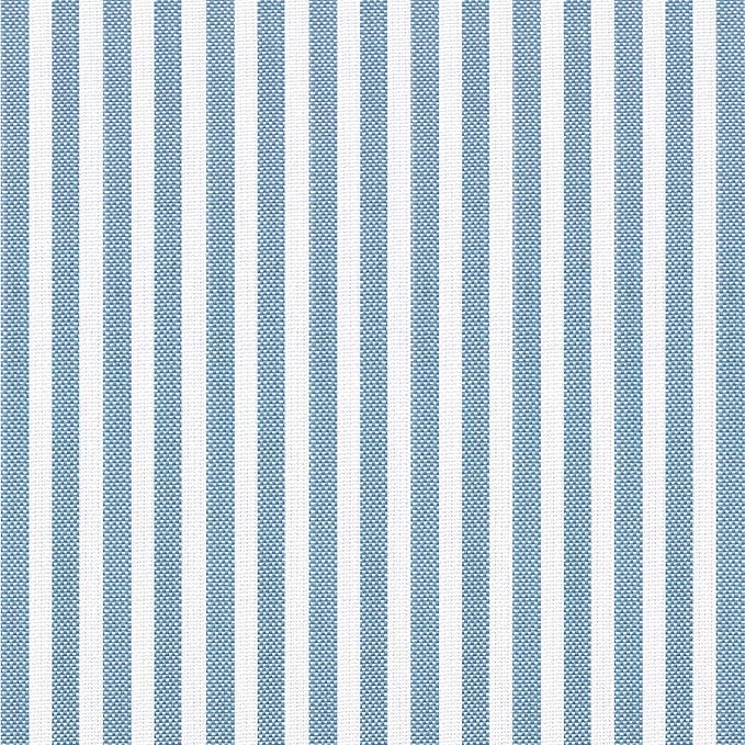 AAAAAcessories D-Shaped Chair Cushions, 2" Thick Dining Chair Pads with Ties and Removable, Machine-Washable Cover, 17" x 16", Set of 2, Pinstripe Blue