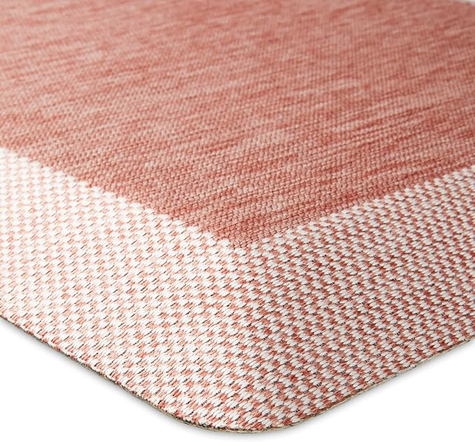 MARTHA STEWART Mira Modern Heathered Solid Anti-Fatigue Air-Infused Kitchen Mat, Spice Red, 19.6"x32"
