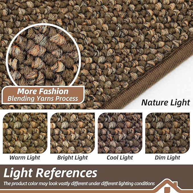 BEQHAUSE Kitchen Runner Rugs 24"x72", Non-Slip Kitchen Mats for Floor, Super Absorbent and Stain Resistant Kitchen Rug, Machine Washable Rugs for Kitchen, Hallway, Laundry & Sink, Brown