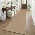 KOZYFLY Boho 2.5'x12' Runners Rugs for Hallway, Long Washable Runner Rug, Woven Non Slip Kitchen Runner, Braided Entryway Rug, Floor Carpet for Entry, Aisle, Hall, Orange Beige/Tan/Brown