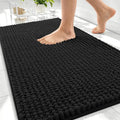 OLANLY Thick Bathroom Rugs 34x21, Extra Soft Absorbent Chenille Bath Rugs, Rubber Backing, Machine Wash Dry, Bath Mats for Bathroom Floor, Tub and Shower, Home Decor Accessories, Black