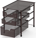 Simple Houseware Stackable 3 Tier Sliding Basket Organizer Drawer, Bronze