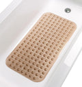 Large Non-Slip Bathtub & Shower Mat 31 inch x16 inch (Smooth/Non-Textured Tubs Only) Safe, Clean, Machine-Washable, Superior Grip&Drainage, Vinyl, Transparent Brown, Medium