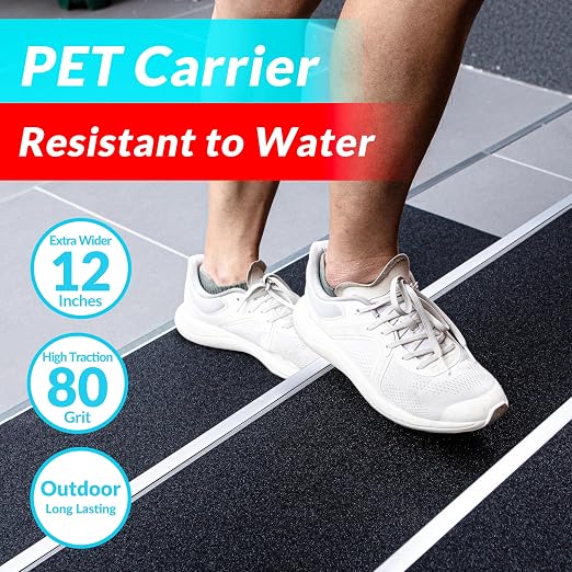 LifeGrip Stay on Track Anti Slip Traction Tape, 12 Inch x 30 Foot - Best Grip, Friction, Abrasive Adhesive for Stairs, Tread Step, Indoor, Outdoor (Tape, 12" X 30')
