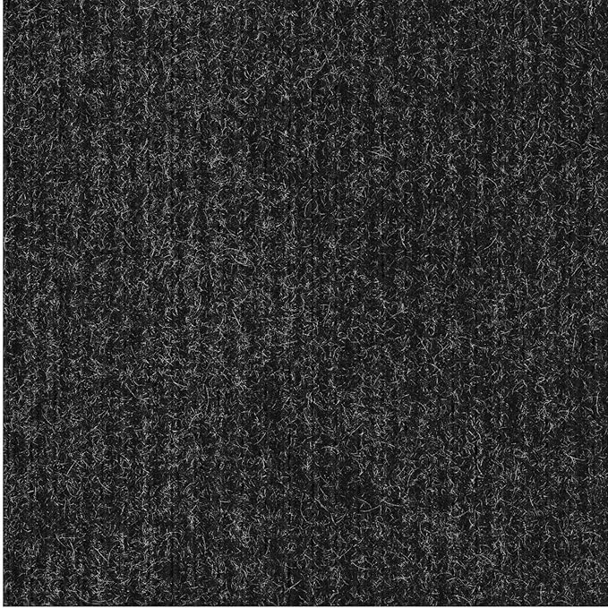Ottomanson 2'7" x 29' Hallway Runner with Scraper Pile - Extra Durable Non-Slip Rug Mat for Indoor & Outdoor Use - Ideal for Kitchen, Entryway & Garage - High-Traffic Carpet, Black