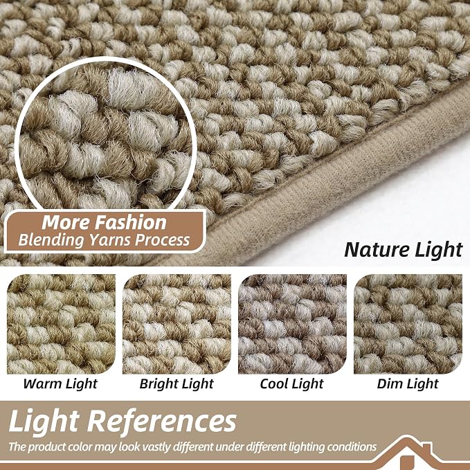 BEQHAUSE Dirt Trapper Door Mat 24" x 36", Non-Slip Washable Doormats Entrance Mat, Dirt Resistant and Absorbent Welcome Mat, Low Profile Floor Mats for Front Back Door and Entryway, Light Beige