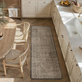 PureCozy Kitchen Mats for Floor Anti Fatigue Cushioned Brown Vintage Kitchen Mats Waterproof Non Slip Comfort Standing Distressed Runner Rug for Sink Laundry Office Bathroom 17.3"x59"