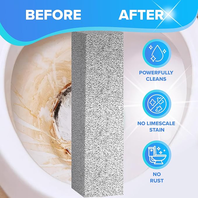 DISIWENE Pumice Cleaning Stone with Handle Toilet Bowl Cleaner Hard Water Ring Remover for Bath/Pool/Kitchen/Household Cleaning (14, 14 Pack (No Handle))