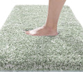 Yimobra Luxury Bathroom Rugs, Fluffy Bath Mats, Non Slip, Water Absorbent Microfiber, Machine Washable, Plush Runner Shower Rugs, Thick Matts for Bathroom Floor&Tub, 56" X 24", Light Green and White