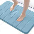 Buganda Memory Foam Bath Mat, 24" x 16", Ultra Soft and Non-Slip Bathroom Rugs, Water Absorbent and Machine Washable Bath Rug for Bathroom, Shower, and Tub, Blue