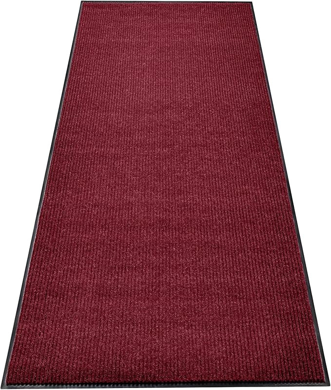MaxMat® Extra Large Commercial Door Mat, Rubber Border Heavy Duty Door Mat, Waterproof, Low-Profile, Easy to Clean, Rubber Entry Mat. (Red, 2 x 6 Feet)