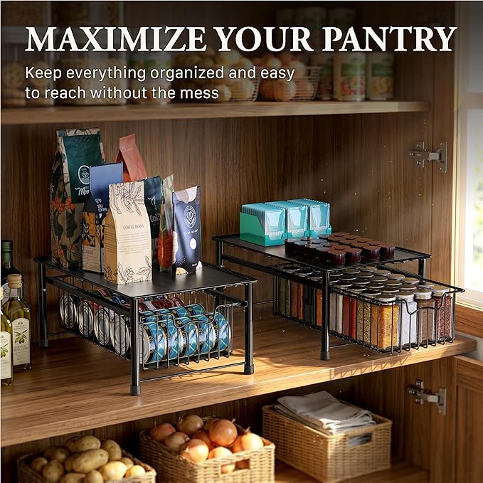Simple Houseware Stackable Basket Drawer, Black