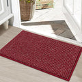 BEQHAUSE Dirt Trapper Door Mat 20" x 32", Non-Slip Washable Doormats Entrance Mat, Dirt Resistant and Absorbent Welcome Mat, Low Profile Floor Mats for Front Back Door and Entryway, Red