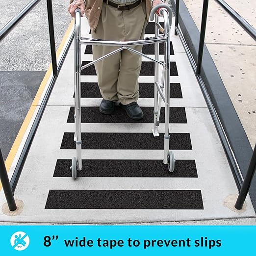 LifeGrip Stay on Track Anti Slip Traction Tape, 8 Inch x 30 Foot - Best Grip, Friction, Abrasive Adhesive for Stairs, Tread Step, Indoor, Outdoor (8" X 30')