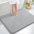 OLANLY Thick Memory Foam Large Bathroom Rugs 40x32, Extra Soft Absorbent Bath Rug, Quick Dry Bath Mat, Non-Slip, Machine Washable Mats for Bathroom, Tub and Shower, Home Decor Accessories, Light Grey