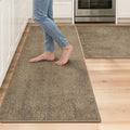 GENIMO Kitchen Mats for Floor 2PCS, Washable Absorbent Runner Rugs for Kitchen, 20"x48"+20"x32", Cushioned Non Slip Kitchen Rugs for Kitchen Floor, Standing Mat Rug for Home, Sink, Laundry, Jute