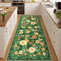 DUKINO 3x8 Runner Rug, Washable Rug for Kitchen with Non Slip Backing, Soft Non Shedding & Low Pile Design Long Floor Carpet Runner for Hallway, Bathroom, Entryway, Laundry, Dark Green