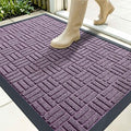 OLANLY Front Door Mat Outside Entrance 35x23, Absorbent, Heavy Duty Sturdy Natural Rubber Doormat Indoor Outdoor, Non-Slip, Stain and Fade Resistant, Low Profile Floor Mat for Entryway, Violet