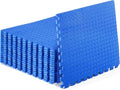 ProsourceFit Exercise Puzzle Mat 1/2-inch, EVA Interlocking Foam Floor Tiles for Home Gym, Workout Equipment, Kids Play Areas, Blue, 72 SQ FT - 18 Tiles