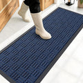 OLANLY Front Door Mat Outside Entrance 47x17, Absorbent, Heavy Duty Sturdy Natural Rubber Doormat Indoor Outdoor, Non-Slip, Stain and Fade Resistant, Low Profile Floor Mat for Entryway, Navy Blue
