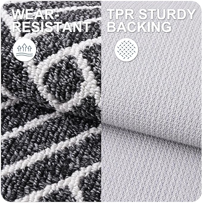 OLANLY Large Indoor Door Mat, 71x47 Inch, Dirt Resistant and Absorbent, Non-Slip Rubber Backing Floor Mats, Easy Clean Low-Profile Doormat for Entryway, Front Door, and Inside Entrance, Black