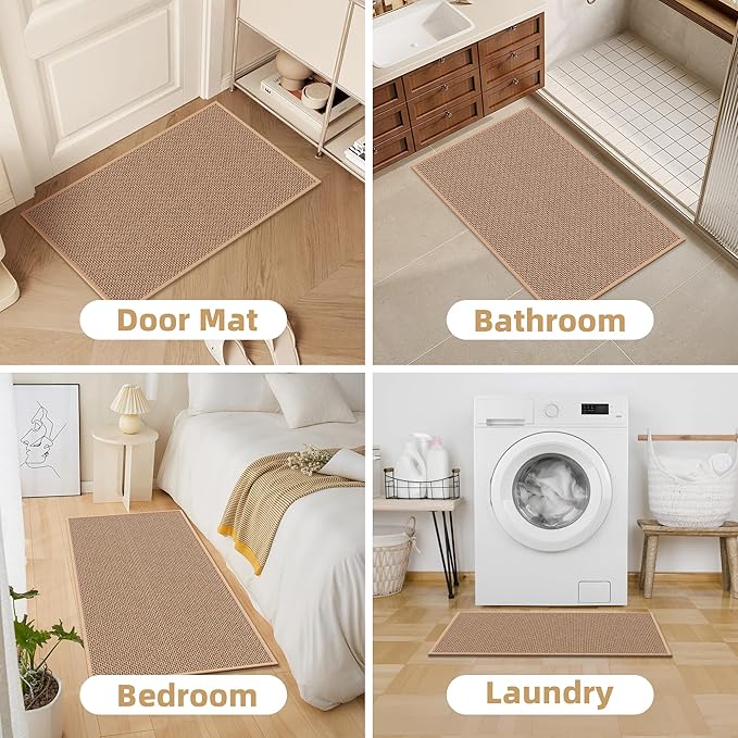 Kitchen Mats for Floor - Kitchen Rugs Non Slip Washable 20"x32", Beige