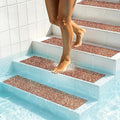 LifeGrip Outdoor Anti Slip Stair Treads 5-Pack, 8" X 32" Waterproof Rubber Grip Tape for Outdoor Stairs, Pool, Garden and Deck, Barefoot-Friendly Non Slip Step Strips, Brown