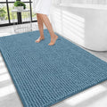 OLANLY Thick Large Bathroom Rugs 40x32, Extra Soft Absorbent Chenille Bath Rugs, Rubber Backing, Machine Wash Dry, Bath Mats for Bathroom Floor, Tub and Shower, Home Decor Accessories, Airy Blue
