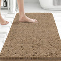 Bcoimo 44x24 Chenille Bath Mat – Non-Slip with Backing Bath Rug Ultra-Absorbent and Machine Washable Bathroom Mat Quick-Dry Design. Ideal for Bathroom Shower and Tub Areas