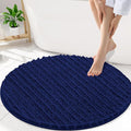 Smiry Bathroom Rugs Mat Round 30x30, Soft Absorbent Chenille Bath Rugs, Non Slip Rubber Backing Machine Washable Quick Dry Bath Mats for Bathroom Floor, Tub, Shower, Home Accessories, Navy Blue