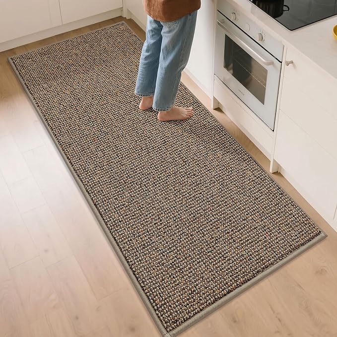 BEQHAUSE Kitchen Runner Rugs 32"x72", Non-Slip Kitchen Mats for Floor, Super Absorbent and Stain Resistant Kitchen Rug, Machine Washable Rugs for Kitchen, Hallway, Laundry & Sink, Taupe