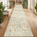 DUKINO 3x12 Runner Rug, Non Slip Animal Print Runner Rug for Hallway, Vintage Low Pile & Stain Resistant Soft Indoor Long Carpet Runner for Kitchen, Bathroom, Laundry, Bedroom, Beige