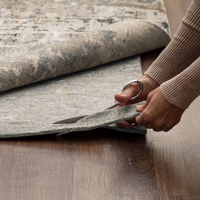 Mohawk Home Non Slip Rug Pad 4' x 6' - 3/8" Thick Felt + Latex Rubber Gripper - Dual Surface Cushion for Hardwood, Carpet, Tile Floors, Made in USA