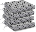 IPYNBAP Outdoor Chair Cushions Set of 4 -Waterproof Outdoor Seat Cushions for Patio Furniture, Patio Chair Cushion with Handle and Ties, Out Door Chair Pads,18.5x16x3-Square, Black Geometry