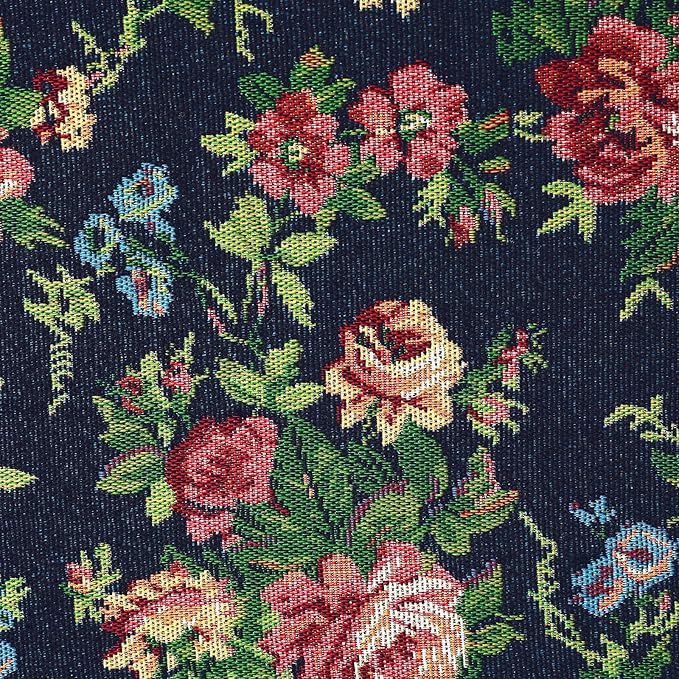 AAAAAcessories D-Shaped Chair Cushions, 2" Thick Dining Chair Pads with Ties and Removable, Machine-Washable Cover, 17" x 16", Set of 4, Night-Blooming Blossoms