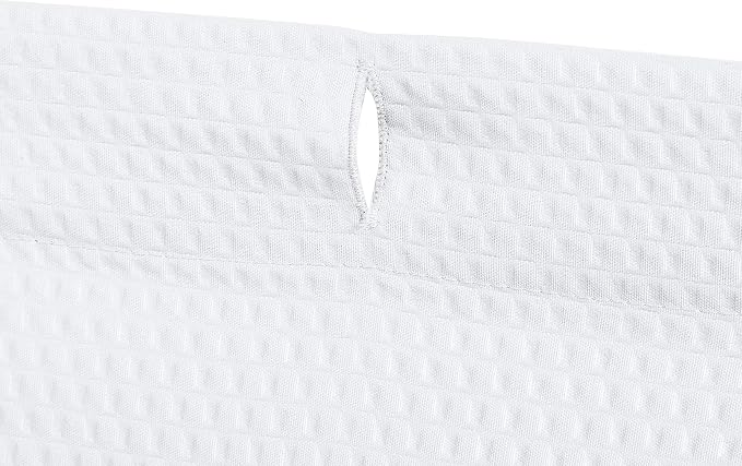 Amazon Basics Lightweight Super Soft Easy Care Microfiber Waffle Texture Shower Curtain, 72" x 72", White (Pack of 8)