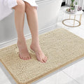 OLANLY Small Bathroom Rugs 24x16, Extra Soft Absorbent Chenille Bath Rugs, Rubber Backing Quick Dry, Machine Washable Bath Mats for Bathroom Floor, Tub and Shower, Home Decor Accessories, Beige