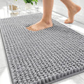 OLANLY Thick Bathroom Rugs 30x20, Extra Soft Absorbent Chenille Bath Rugs, Rubber Backing, Machine Wash Dry, Bath Mats for Bathroom Floor, Tub and Shower, Home Decor Accessories, Grey