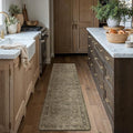 Vintage Kitchen Mats for Floor Anti Fatigue Waterproof Kitchen Rug Brown Cushioned Non-Slip Kitchen Mats Comfort Standing Mat for Sink Laundry Office 17.3"×59"