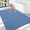OLANLY Thick Large Bathroom Rugs 40x32, Extra Soft Absorbent Chenille Bath Rugs, Rubber Backing, Machine Wash Dry, Bath Mats for Bathroom Floor, Tub and Shower, Home Decor Accessories, Cornflower Blue
