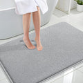 OLANLY Thick Memory Foam Large Bathroom Rugs 44x32, Extra Soft Absorbent Bath Rug, Quick Dry Bath Mat, Non-Slip, Machine Washable Mats for Bathroom, Tub and Shower, Home Decor Accessories, Light Grey
